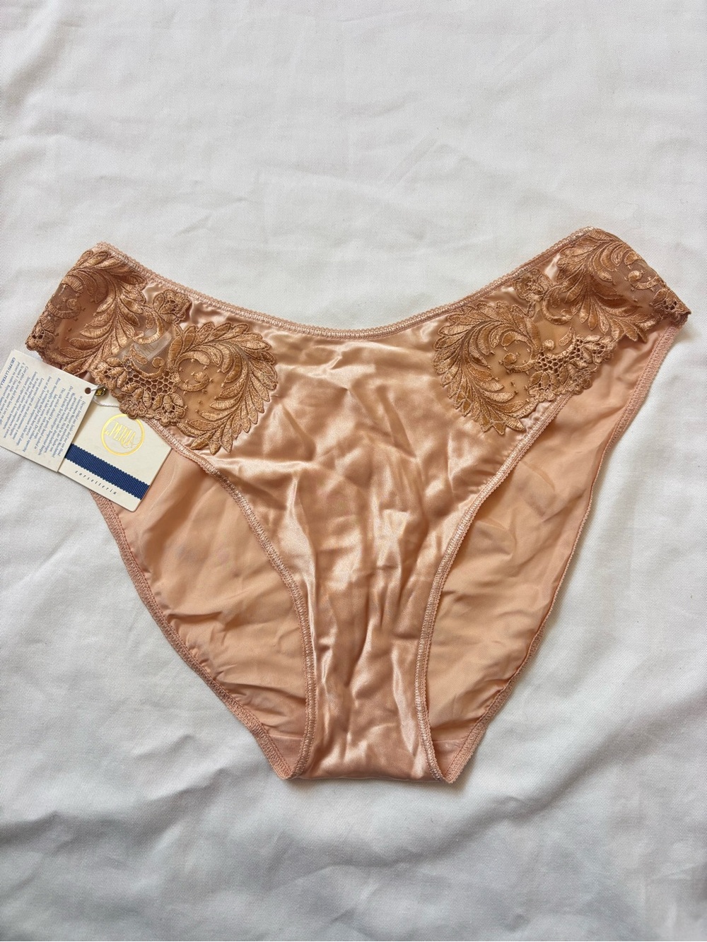 Vintage La Perla Silk and Lace Briefs in Peach